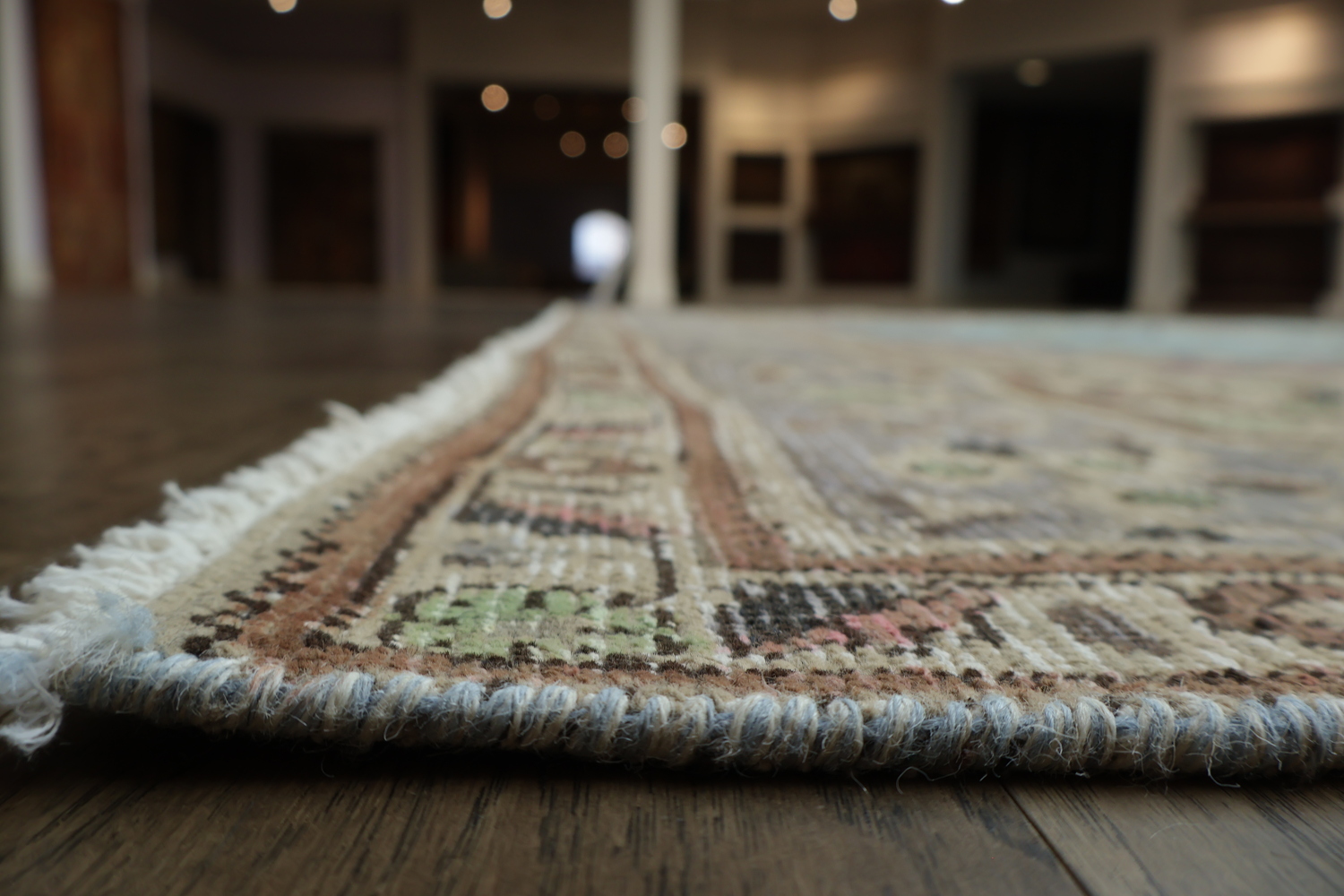 Light Blue Medallion Wool Tabriz Persian Area Rug 10x12