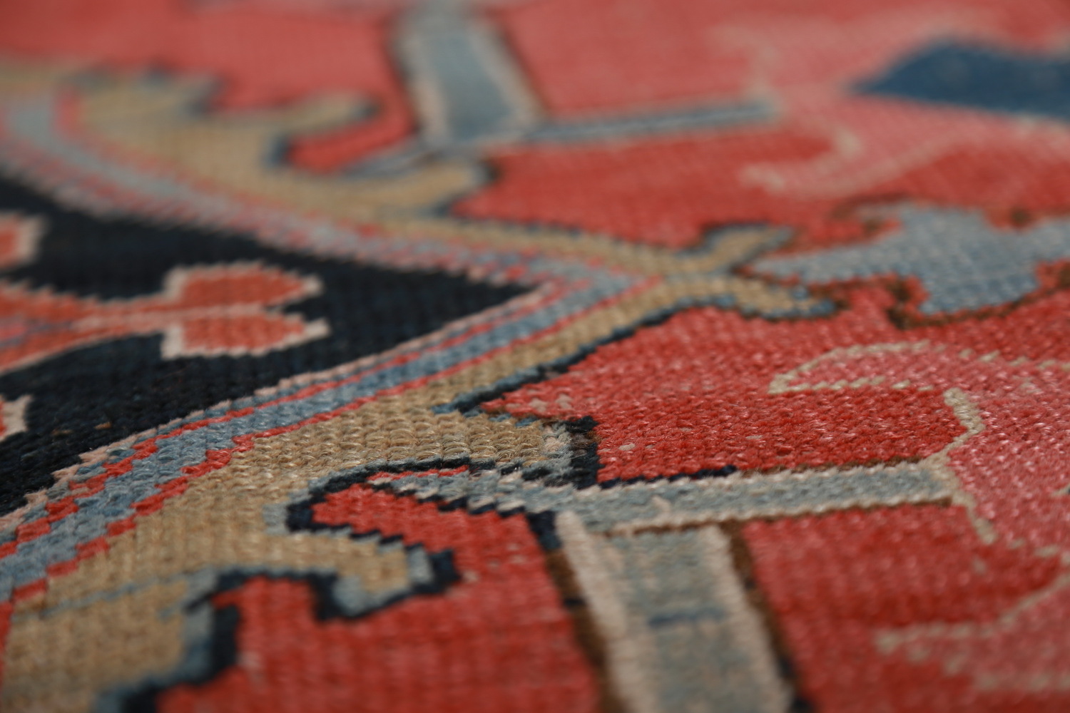 Pre-1900 Vegetable Dye Heriz Serapi Persian Large Rug 11x18