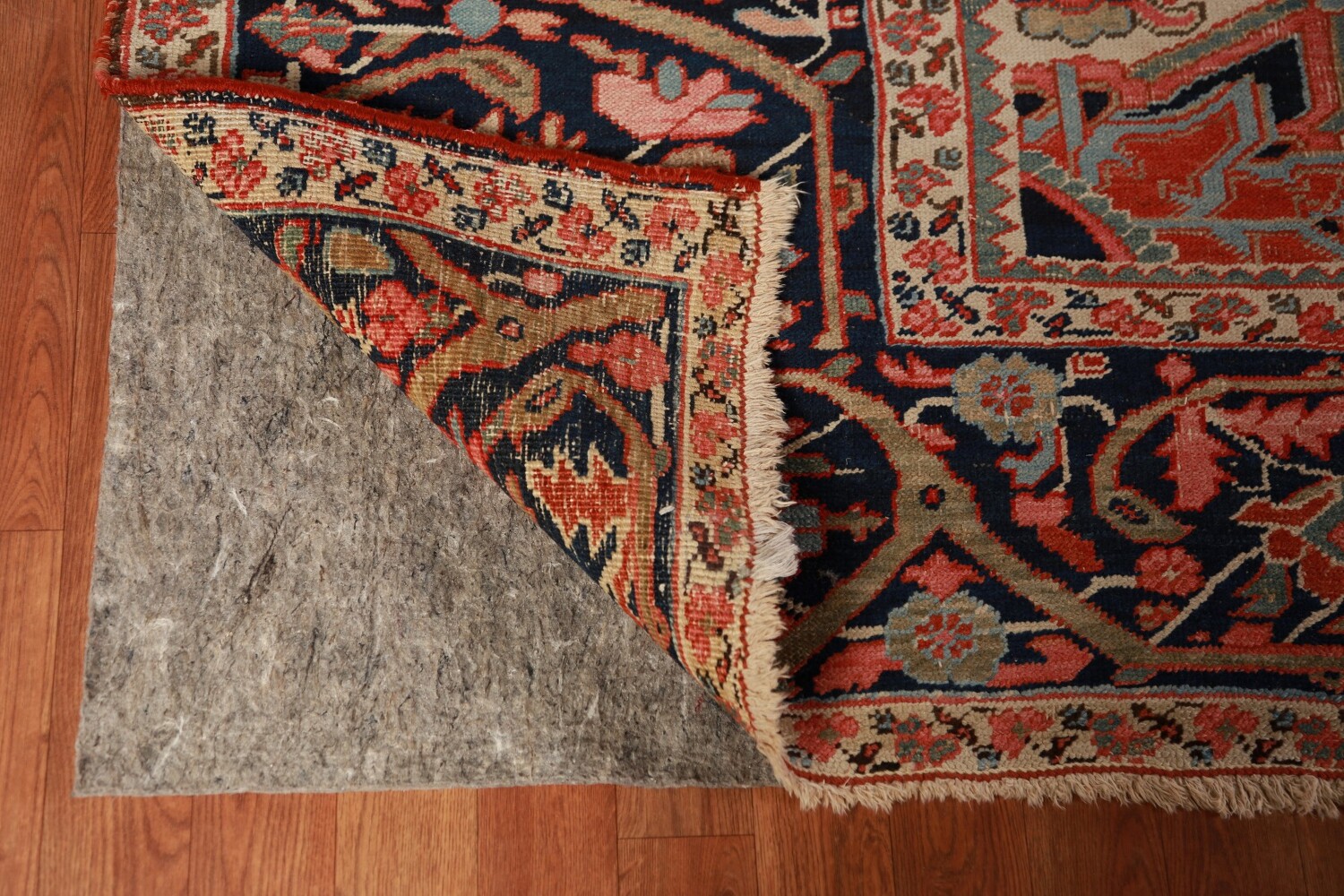 Pre-1900 Vegetable Dye Heriz Serapi Persian Large Rug 11x18