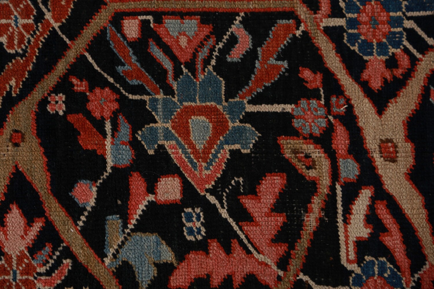 Pre-1900 Vegetable Dye Heriz Serapi Persian Large Rug 11x18