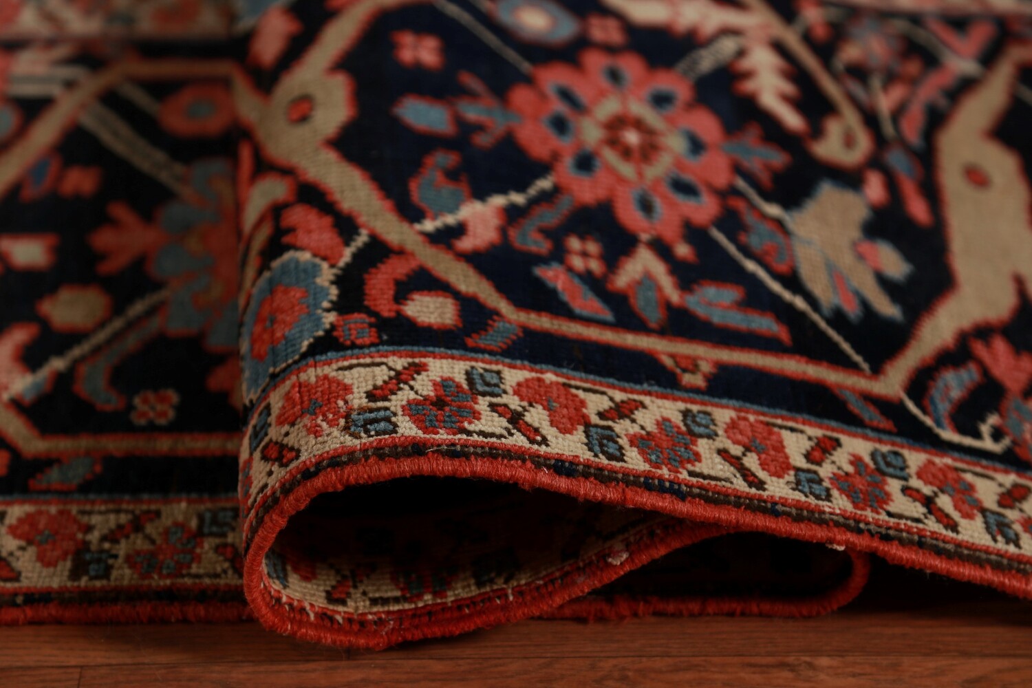 Pre-1900 Vegetable Dye Heriz Serapi Persian Large Rug 11x18