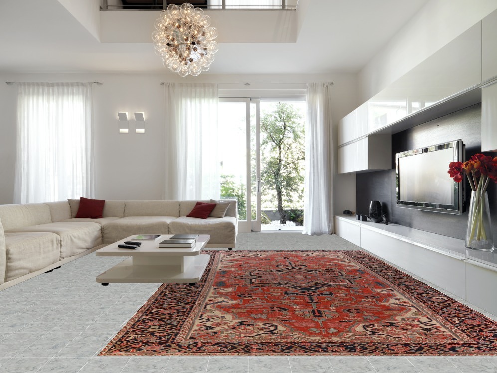 Pre-1900 Vegetable Dye Heriz Serapi Persian Large Rug 11x18