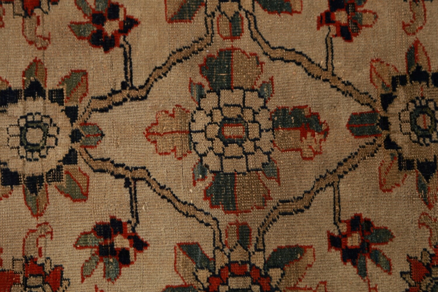 Pre-1900 Vegetable Dye Sarouk Farahan Persian Rug 4x7