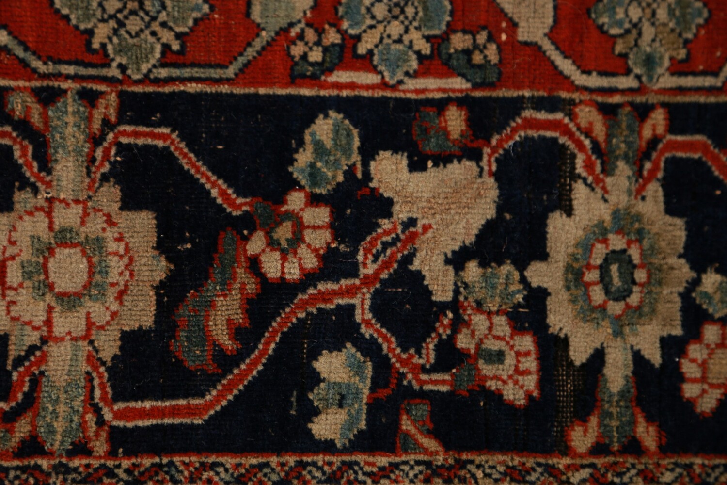 Pre-1900 Vegetable Dye Sarouk Farahan Persian Rug 4x7