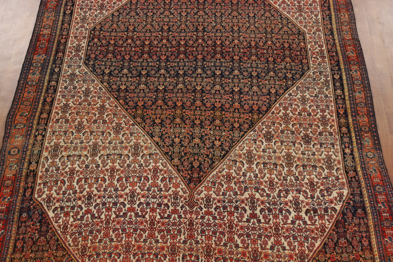 Pre-1900 Antique Vegetable Dye Senneh Persian Large Rug 8x20