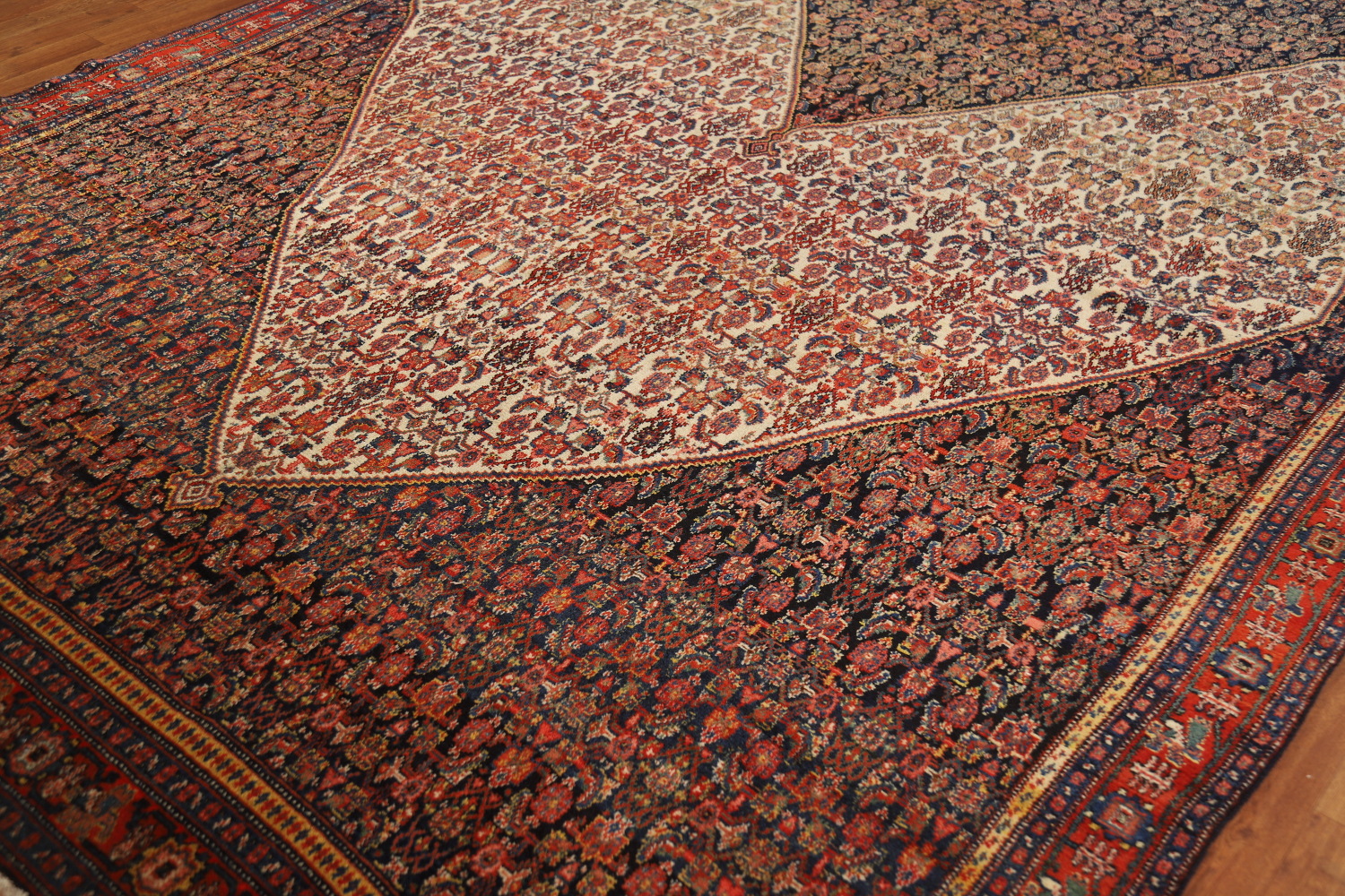 Pre-1900 Antique Vegetable Dye Senneh Persian Large Rug 8x20