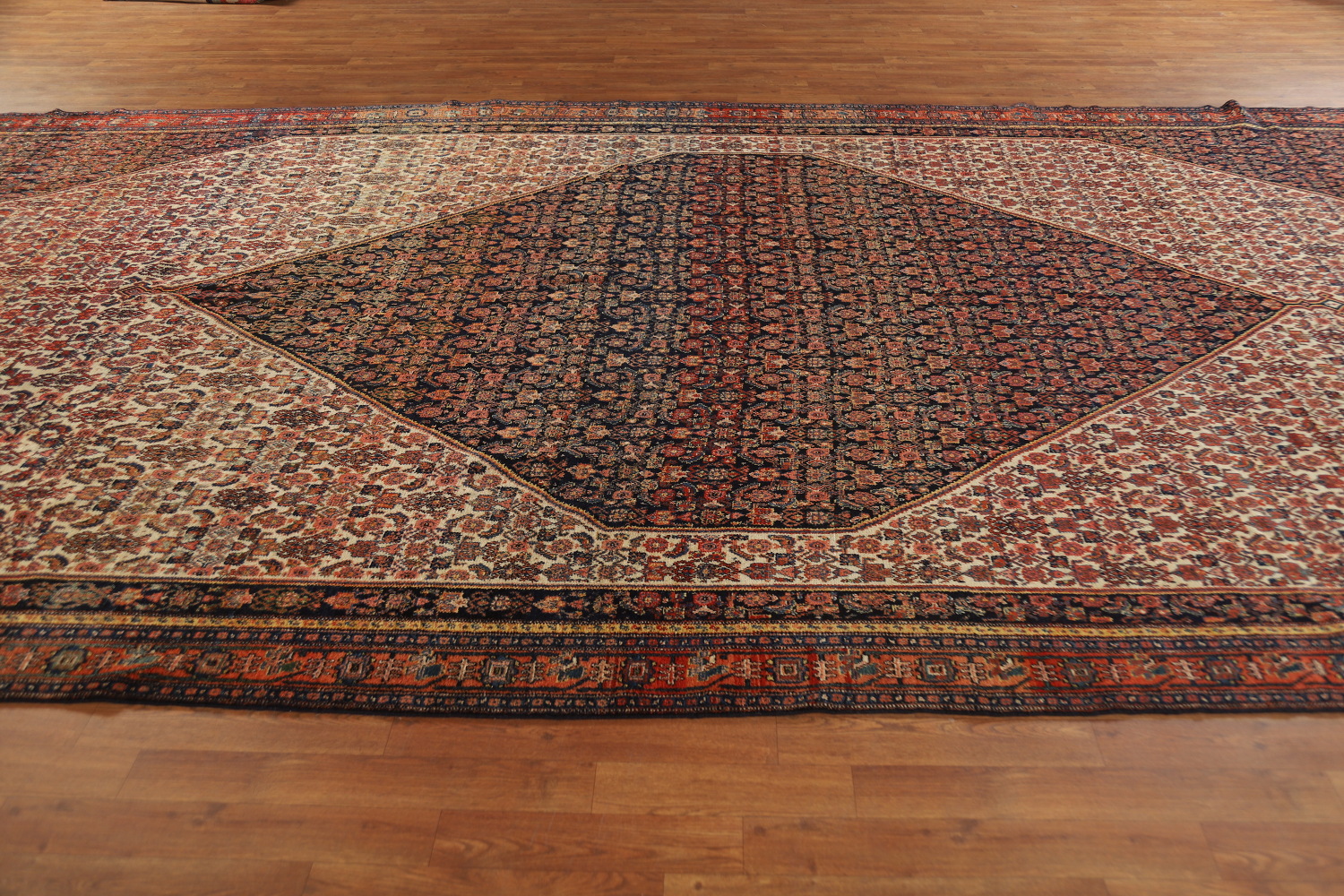 Pre-1900 Antique Vegetable Dye Senneh Persian Large Rug 8x20