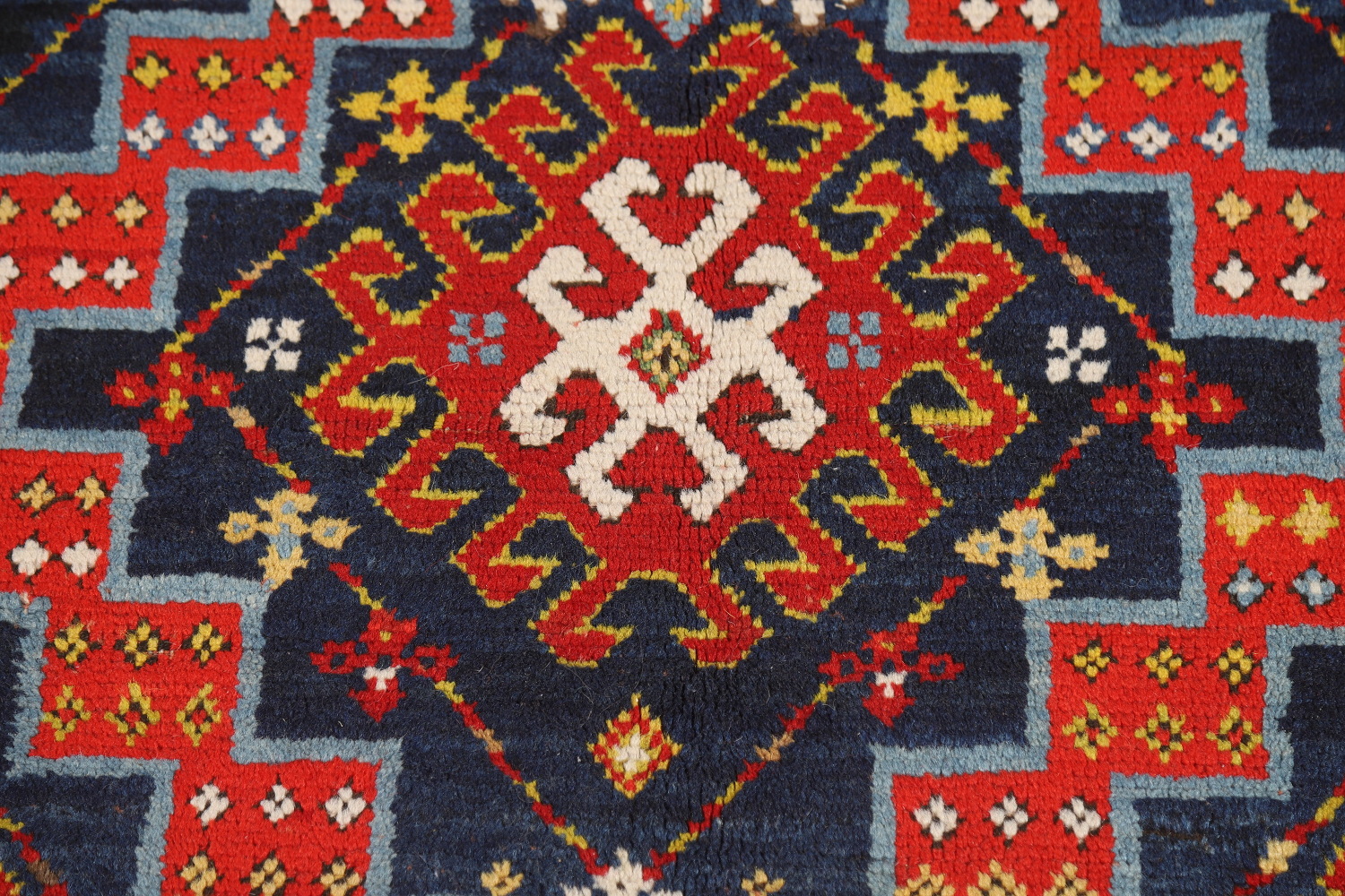 Antique Vegetable Dye Kazak Oriental Area Rug 5x9