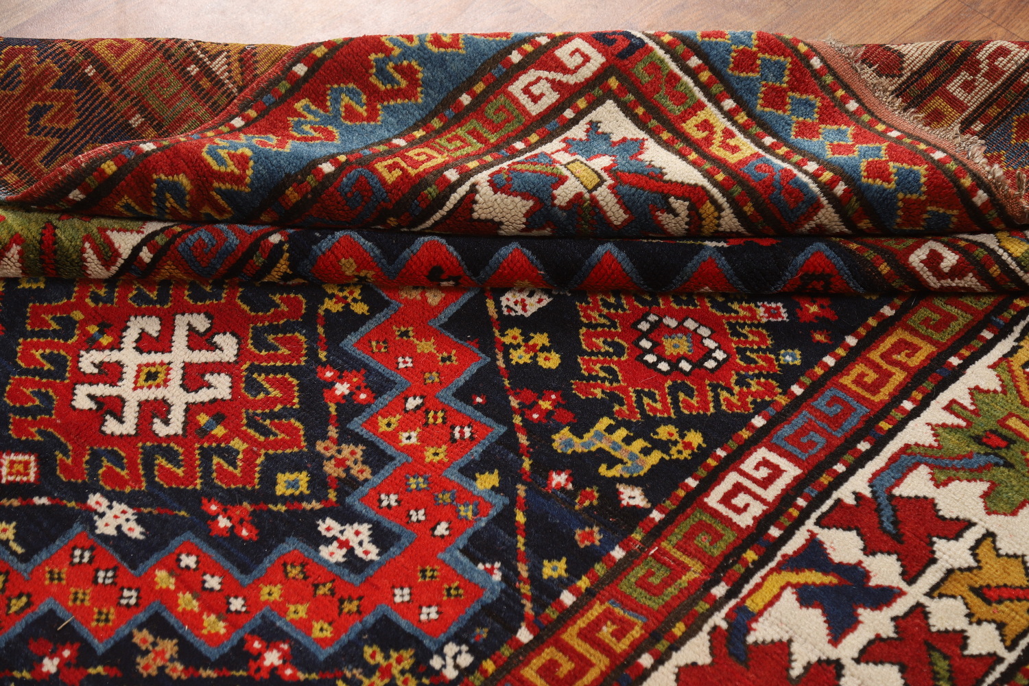 Antique Vegetable Dye Kazak Oriental Area Rug 5x9