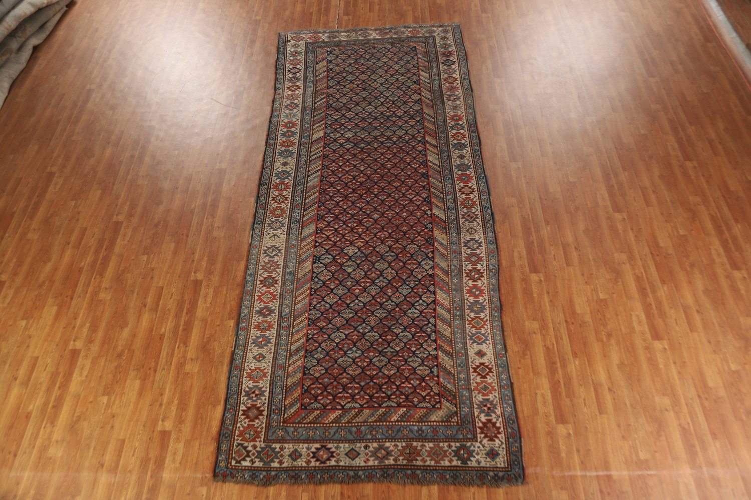 Pre-1900 Antique Vegetable Dye Kazak Oriental Area Rug 5x13