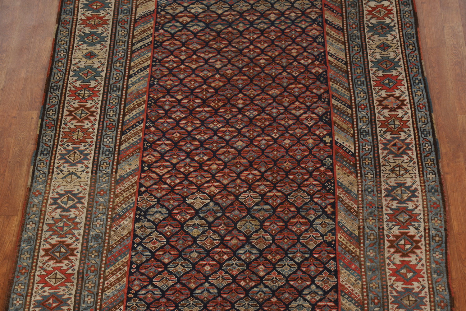 Pre-1900 Antique Vegetable Dye Kazak Oriental Area Rug 5x13