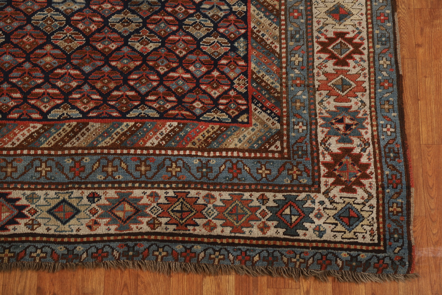Pre-1900 Antique Vegetable Dye Kazak Oriental Area Rug 5x13