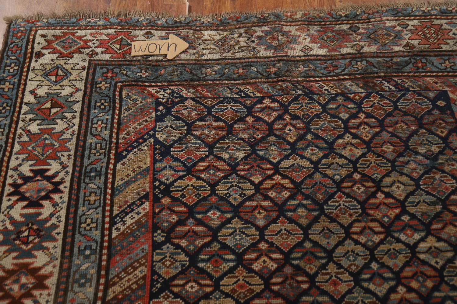 Pre-1900 Antique Vegetable Dye Kazak Oriental Area Rug 5x13