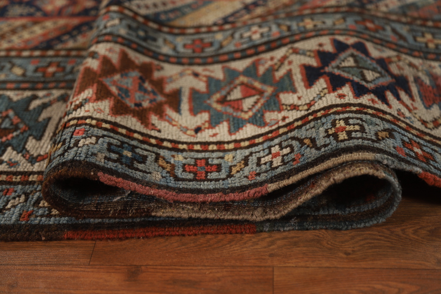 Pre-1900 Antique Vegetable Dye Kazak Oriental Area Rug 5x13