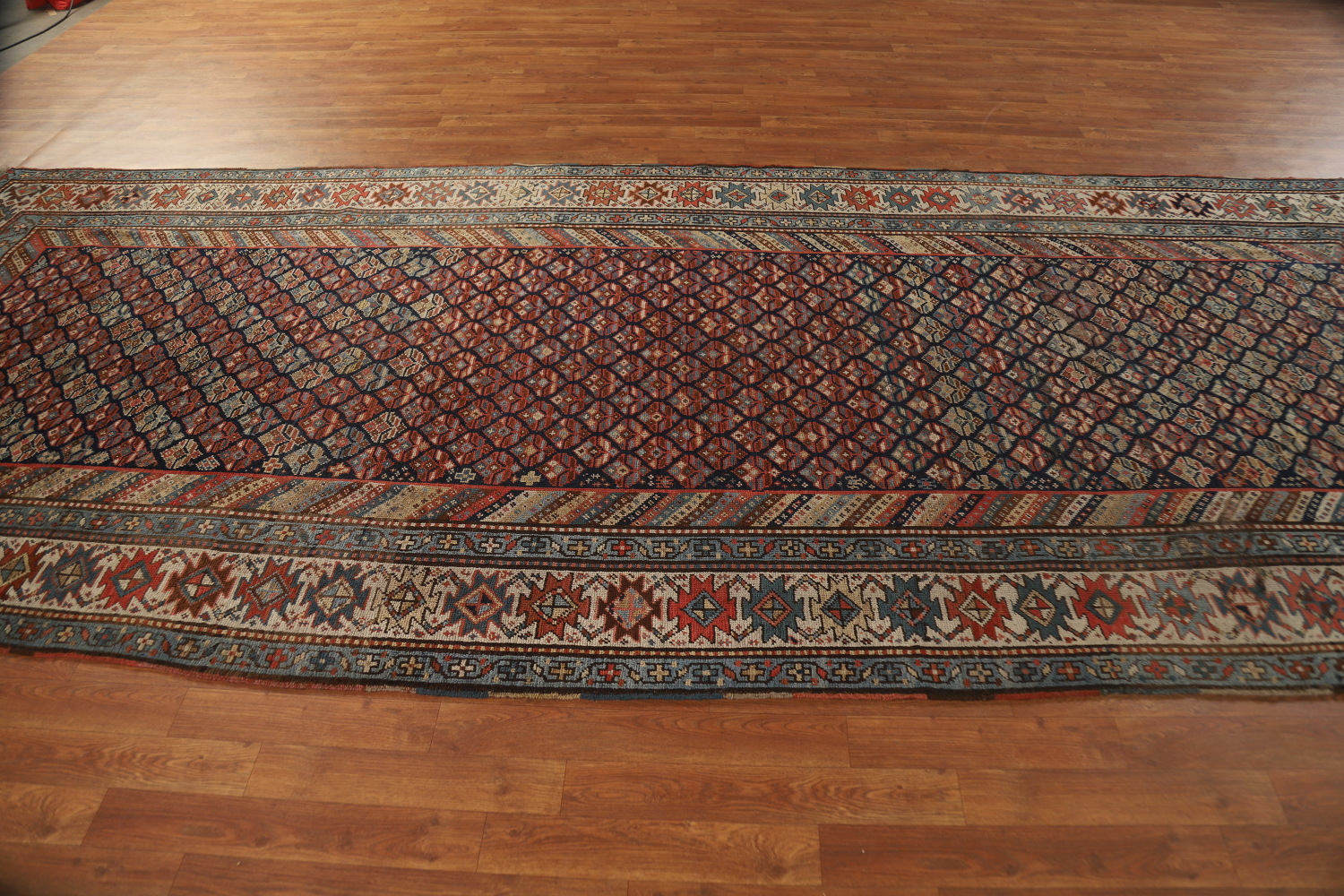 Pre-1900 Antique Vegetable Dye Kazak Oriental Area Rug 5x13