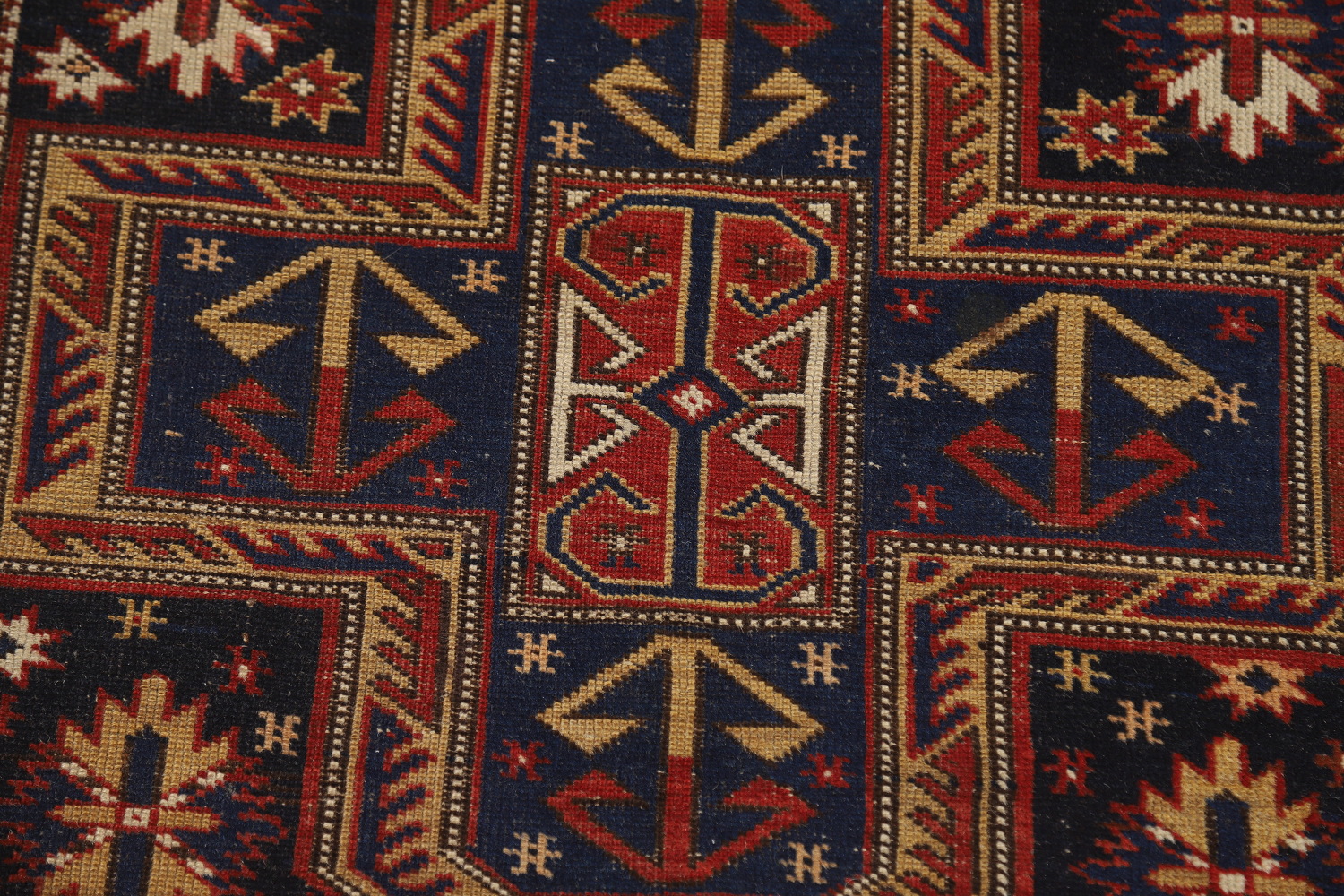 Pre-1900 Antique Vegetable Dye Kazak Oriental Rug 4x7