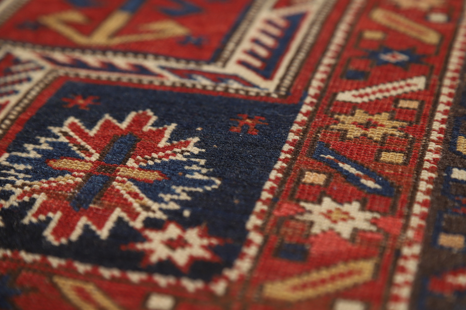 Pre-1900 Antique Vegetable Dye Kazak Oriental Rug 4x7