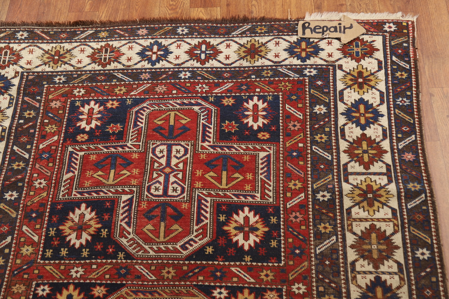 Pre-1900 Antique Vegetable Dye Kazak Oriental Rug 4x7