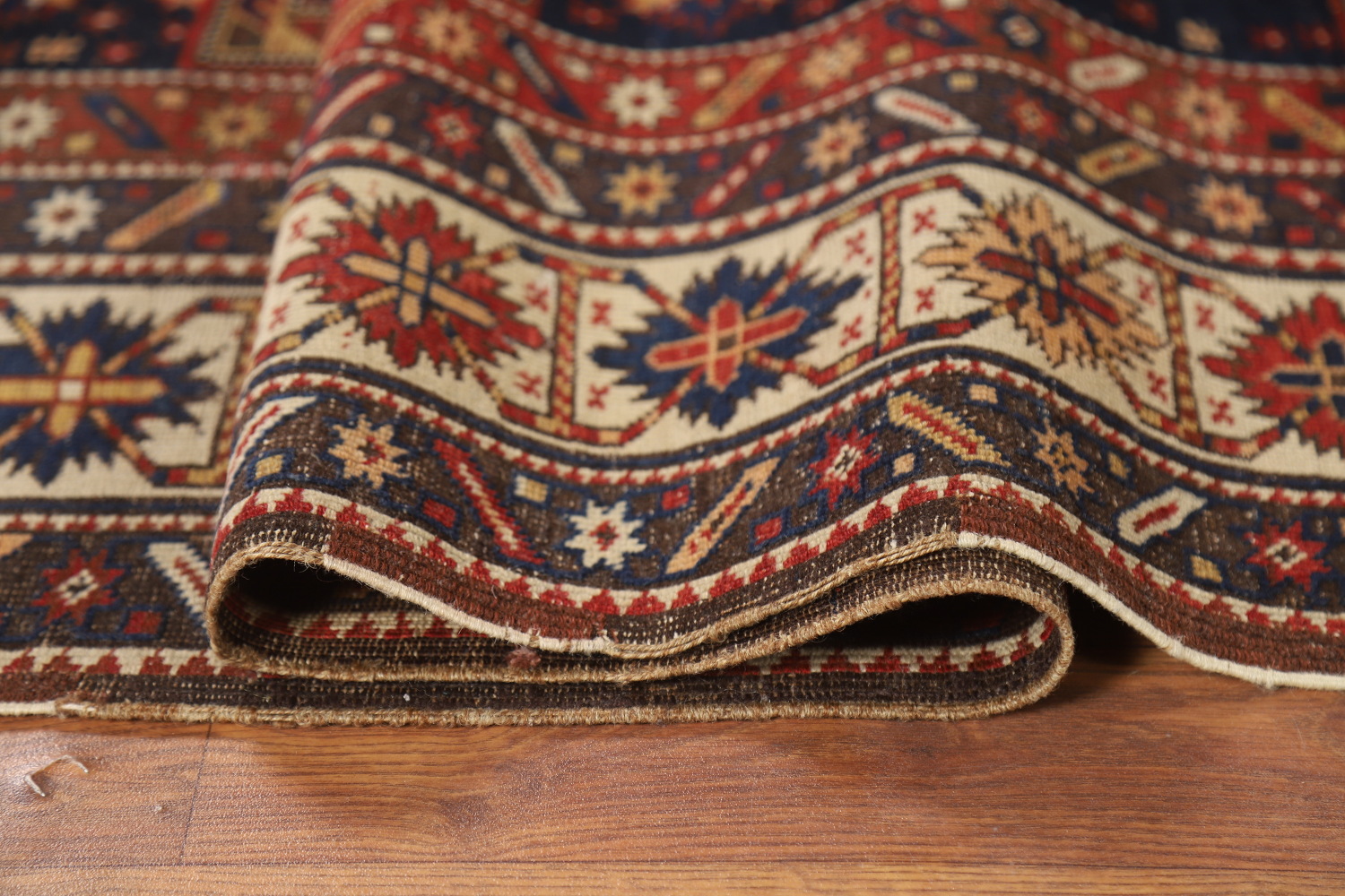 Pre-1900 Antique Vegetable Dye Kazak Oriental Rug 4x7