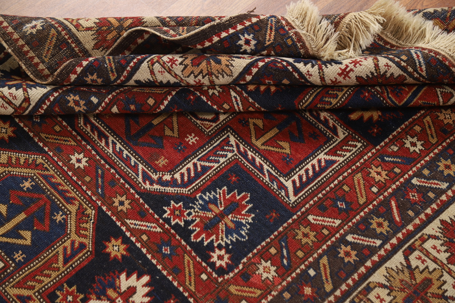 Pre-1900 Antique Vegetable Dye Kazak Oriental Rug 4x7