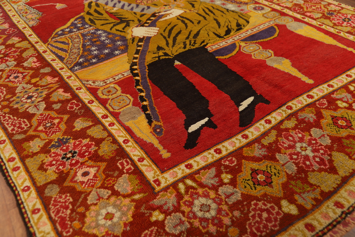 Pre-1900 Antique Vegetable Dye Kerman Persian Rug 5x6