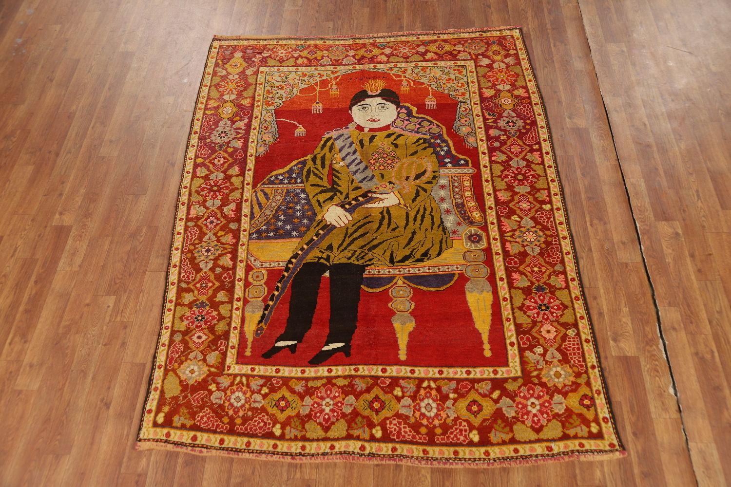 Pre-1900 Antique Vegetable Dye Kerman Persian Rug 5x6