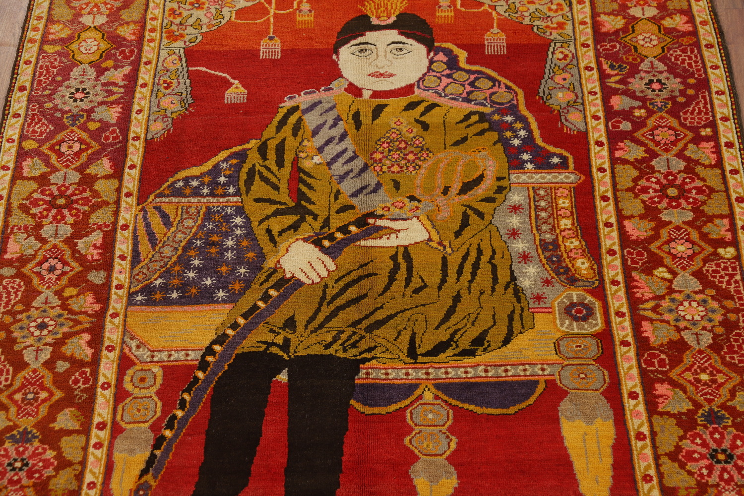 Pre-1900 Antique Vegetable Dye Kerman Persian Rug 5x6