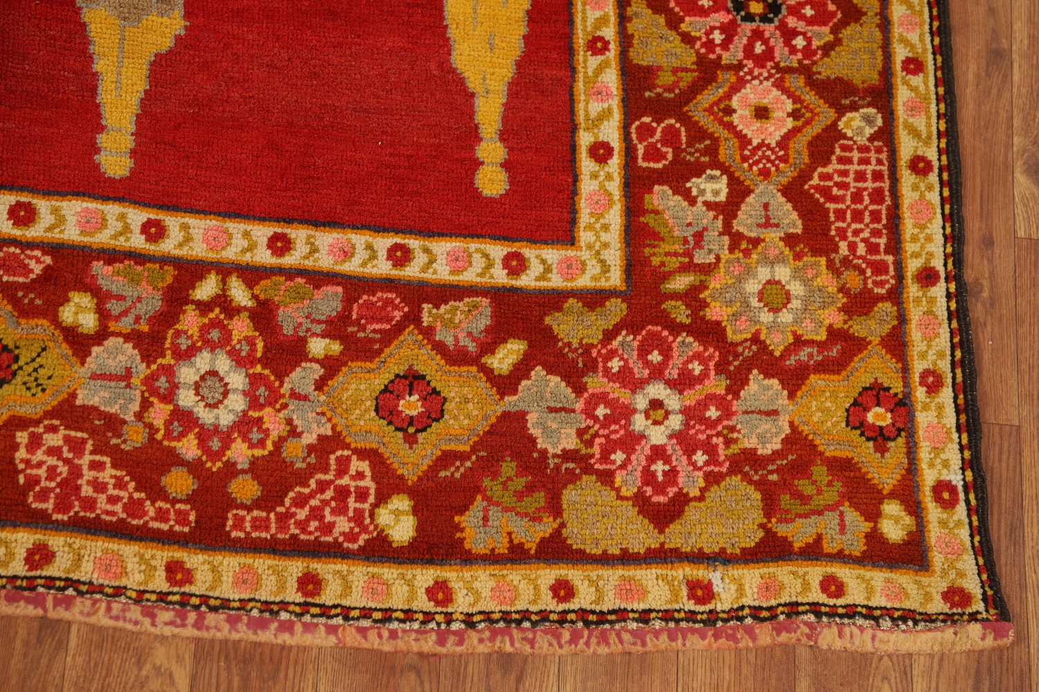 Pre-1900 Antique Vegetable Dye Kerman Persian Rug 5x6