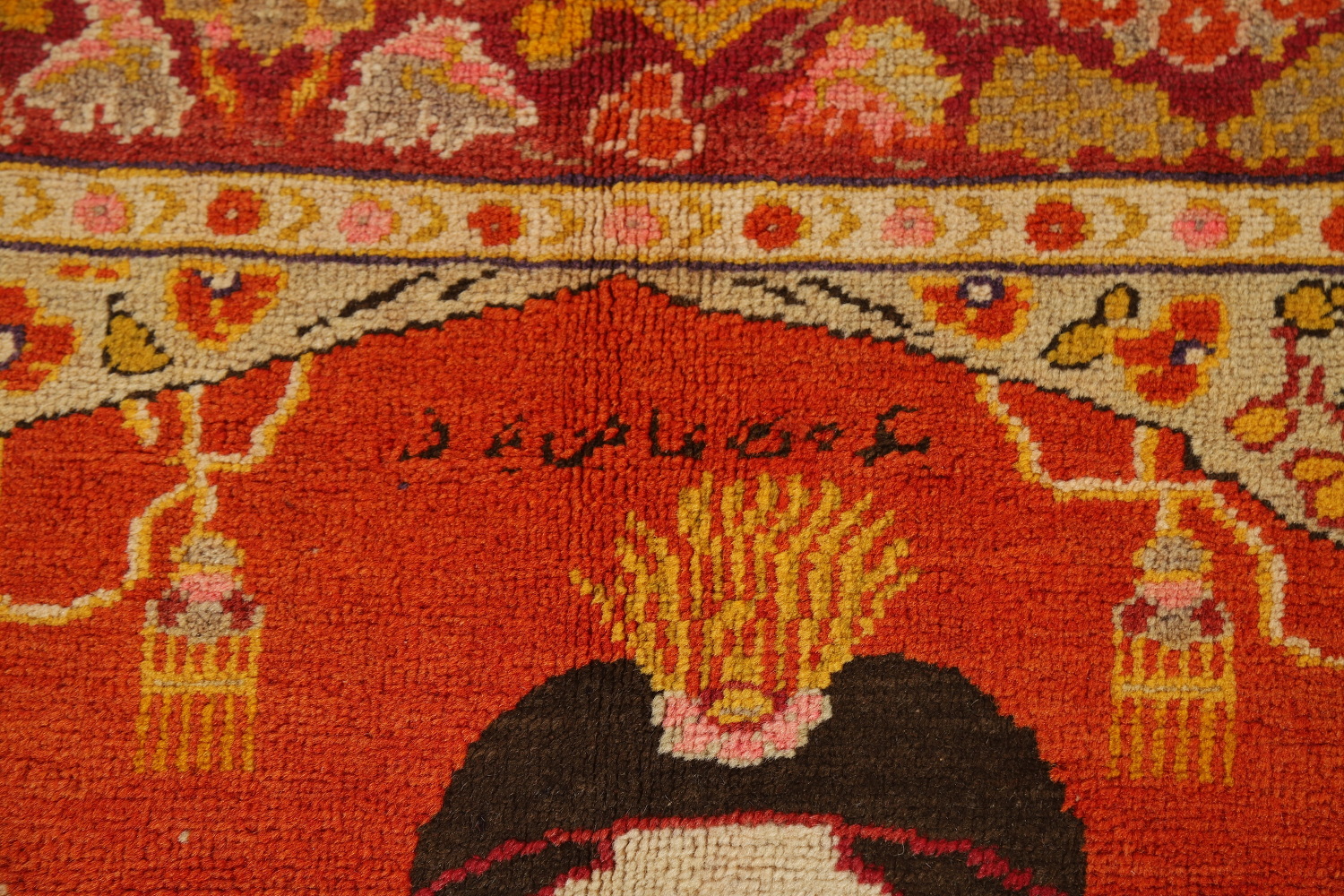 Pre-1900 Antique Vegetable Dye Kerman Persian Rug 5x6