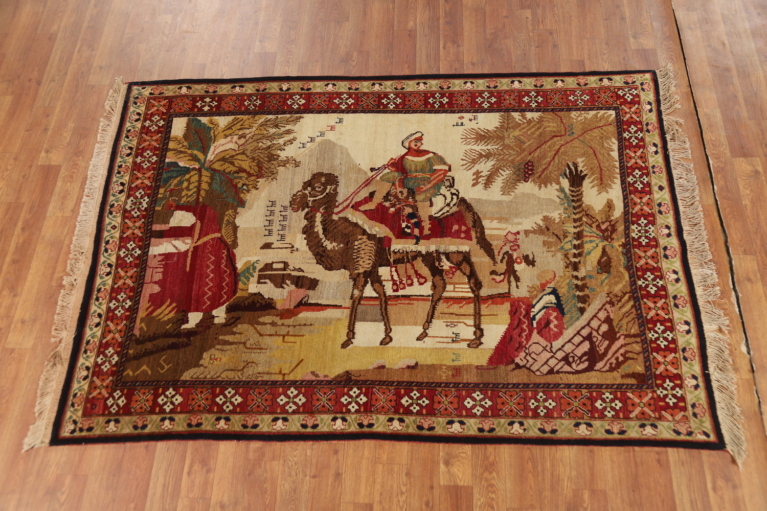 Antique Vegetable Dye Karabagh Oriental Rug 4x6
