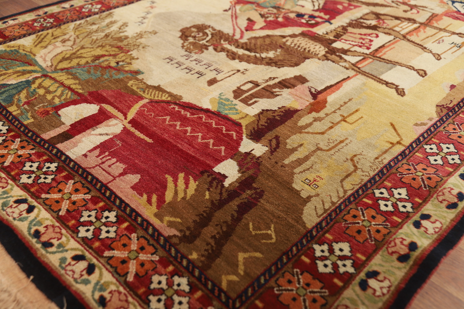 Antique Vegetable Dye Karabagh Oriental Rug 4x6