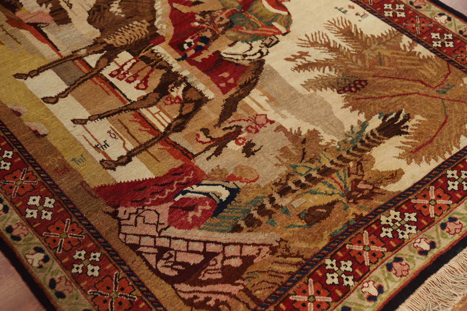 Antique Vegetable Dye Karabagh Oriental Rug 4x6