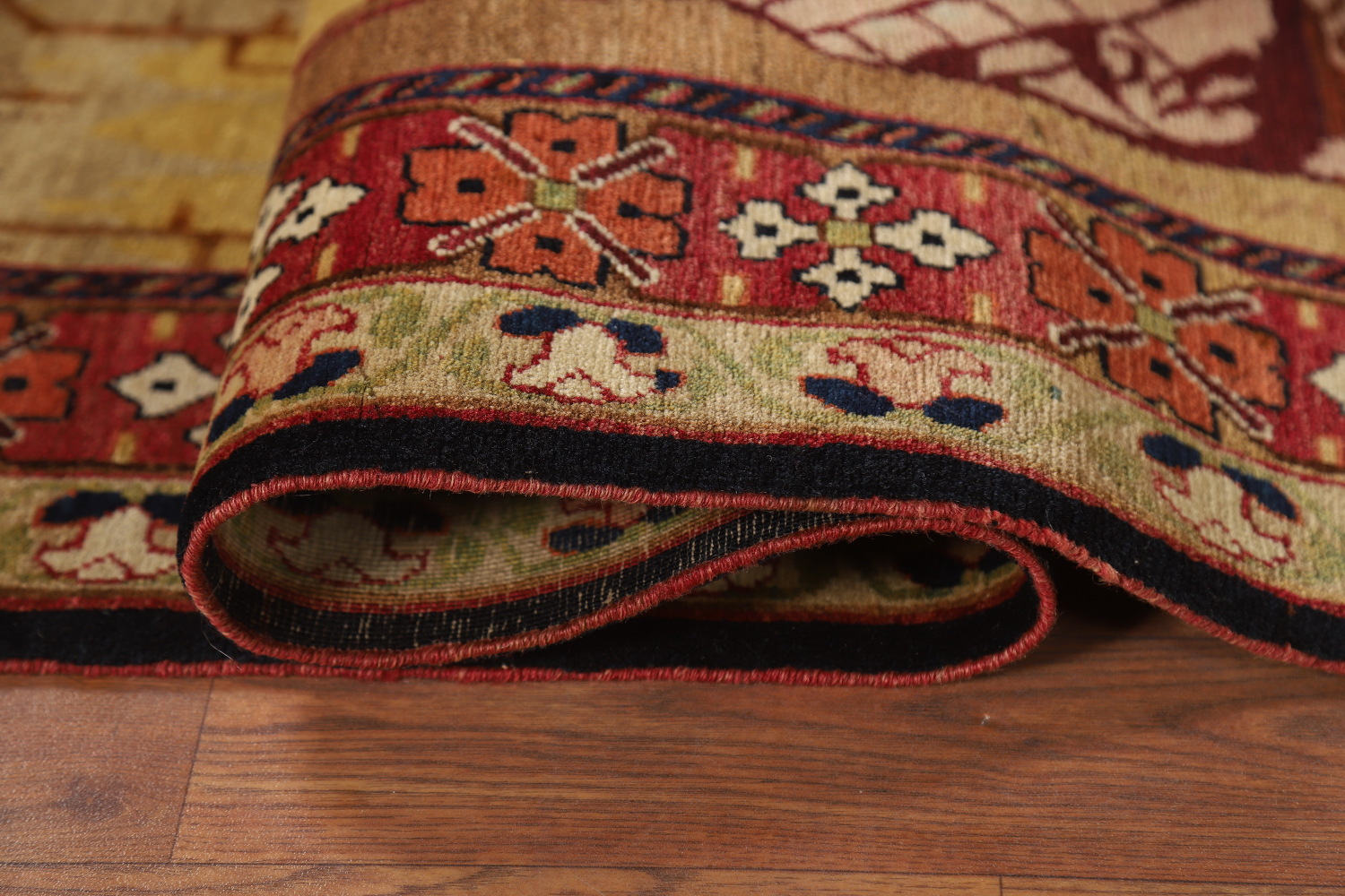 Antique Vegetable Dye Karabagh Oriental Rug 4x6