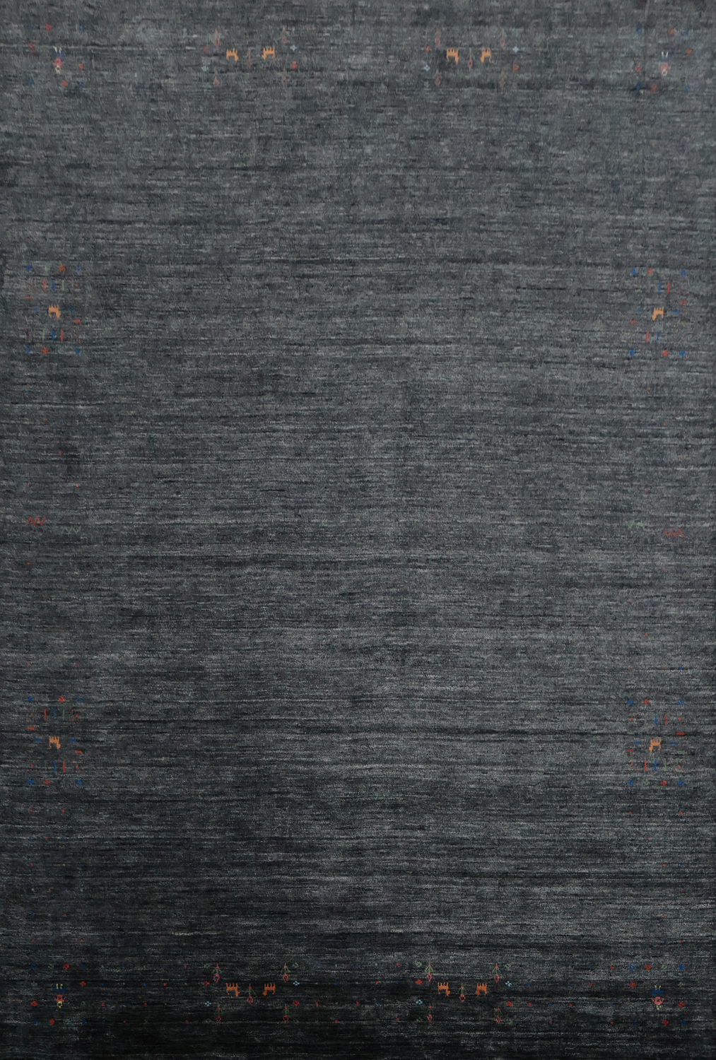 Sophisticated Dark Tone Gabbeh Area Rug 9x12 with Subtle Accents