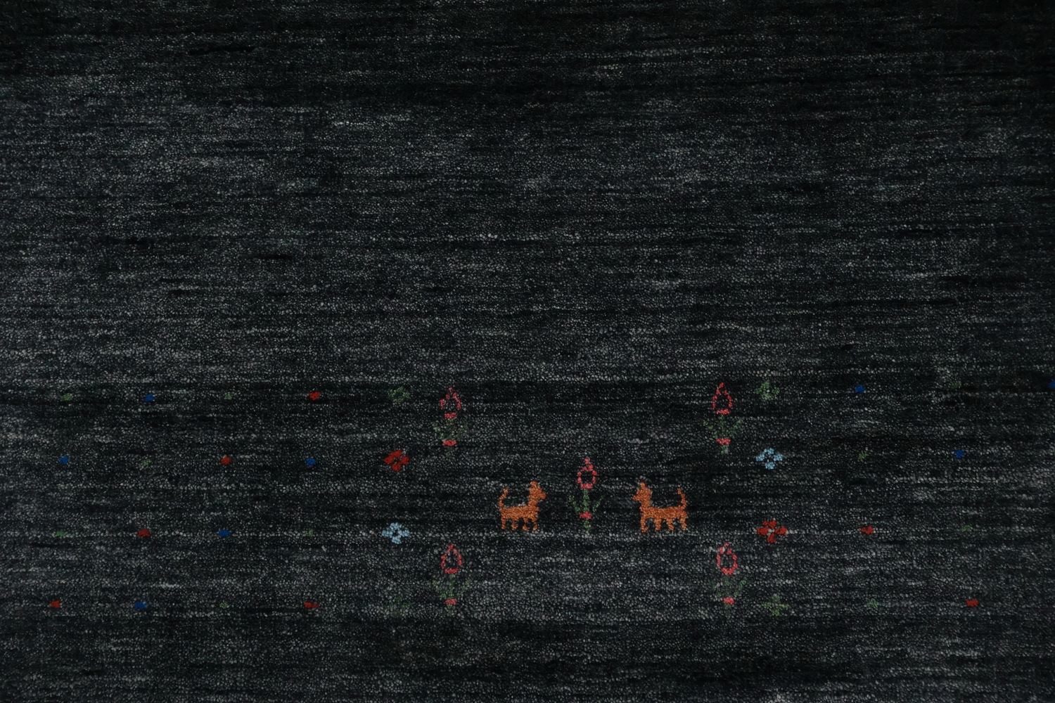 Sophisticated Dark Tone Gabbeh Area Rug 9x12 with Subtle Accents