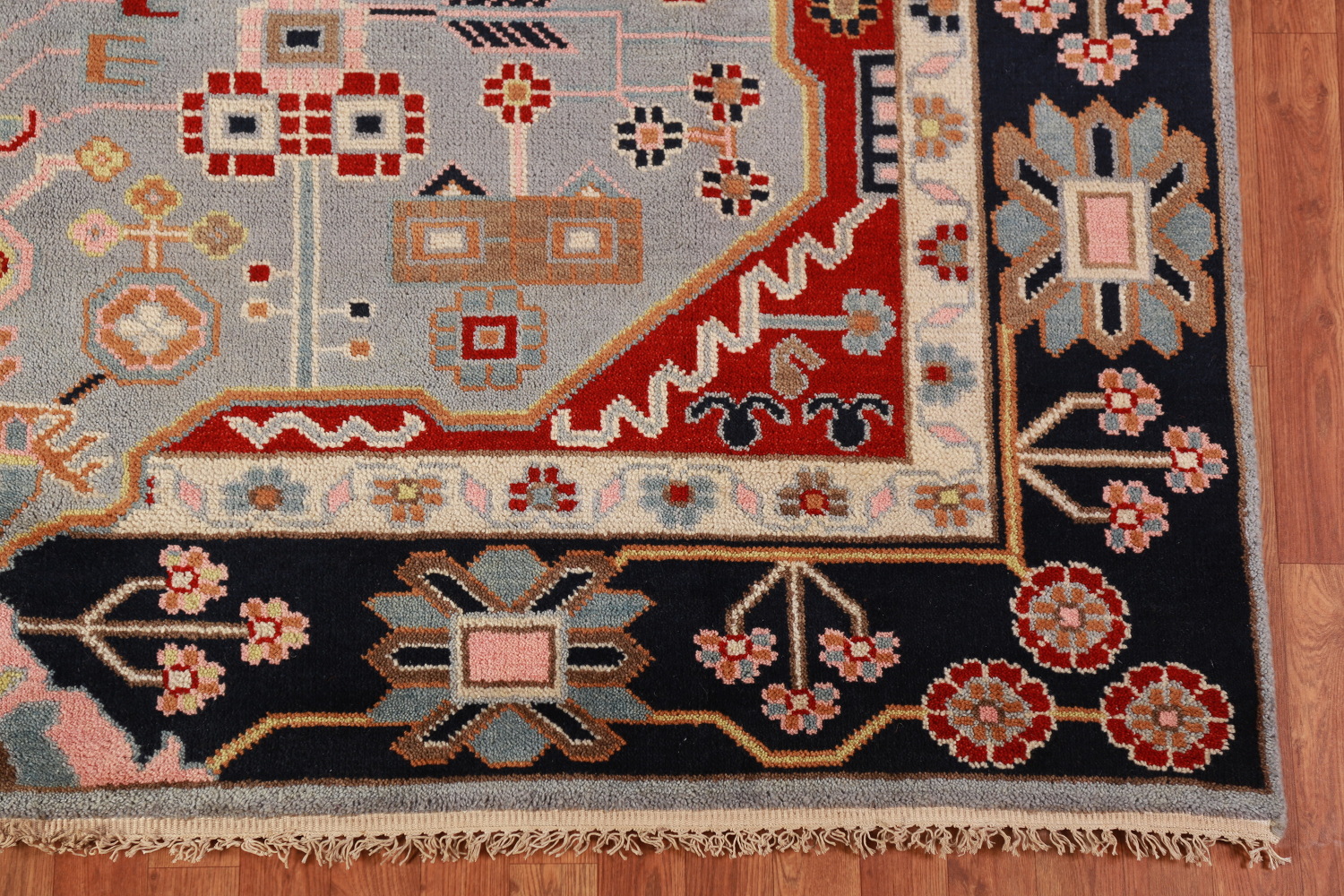 Geometric Blue Kazak Oriental Area Rug 8x10