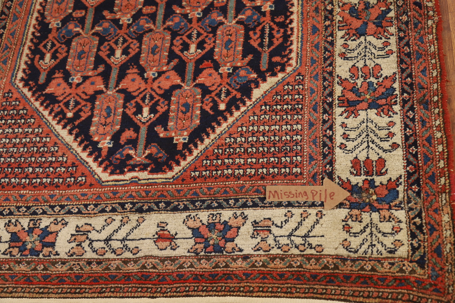 Vegetable Dye Antique Malayer Persian Rug 5x6