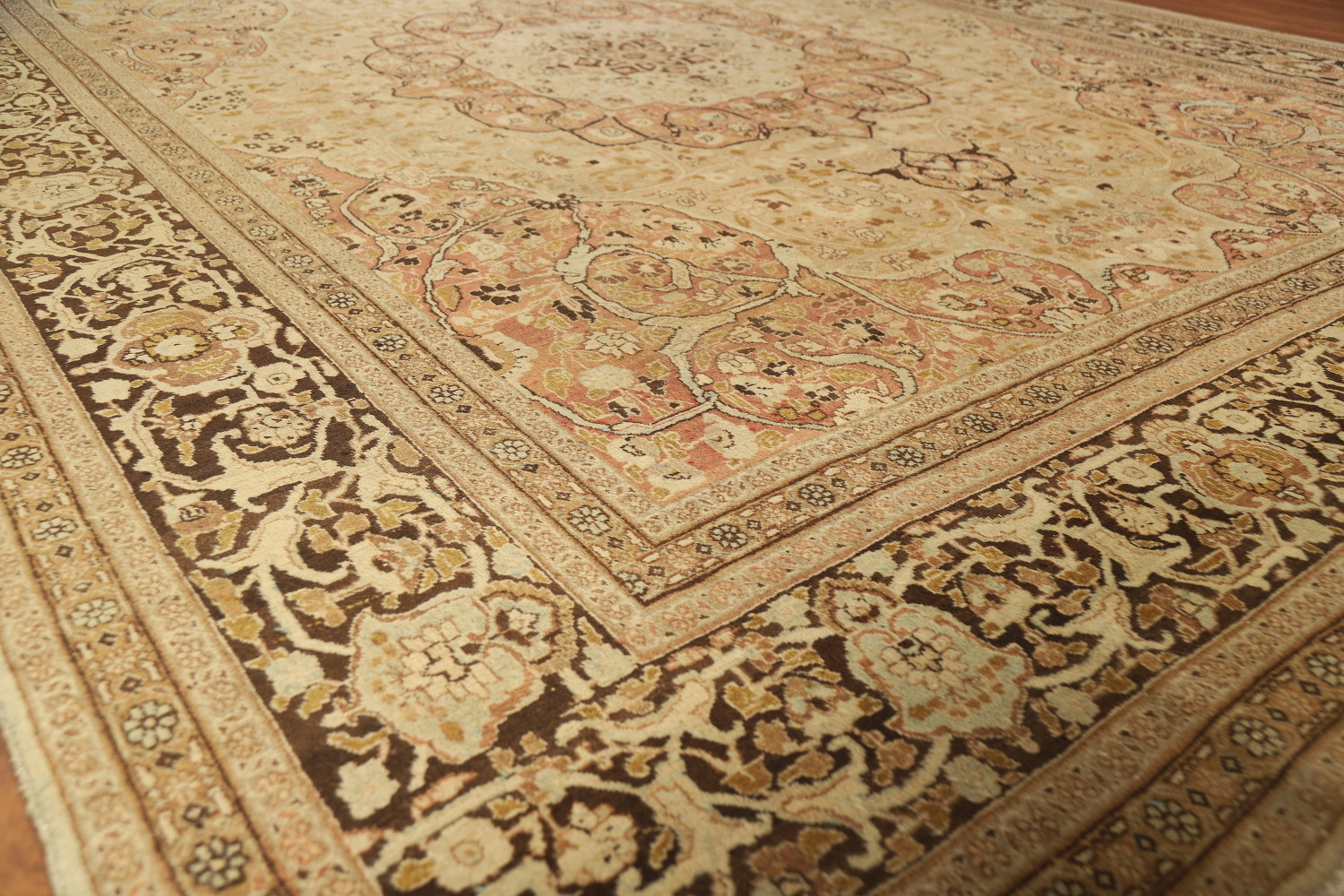 Pre-1900 Vegetable Dye Tabriz Haj jalili Persian Area Rug 9x13