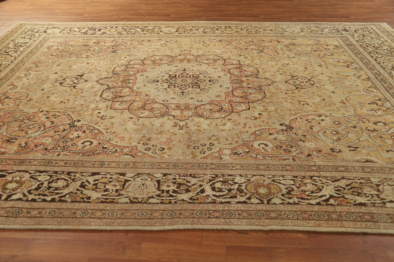 Pre-1900 Vegetable Dye Tabriz Haj jalili Persian Area Rug 9x13