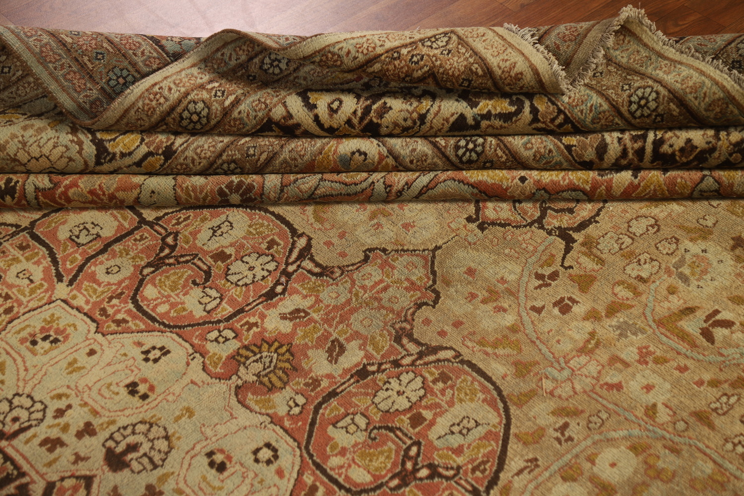 Pre-1900 Vegetable Dye Tabriz Haj jalili Persian Area Rug 9x13