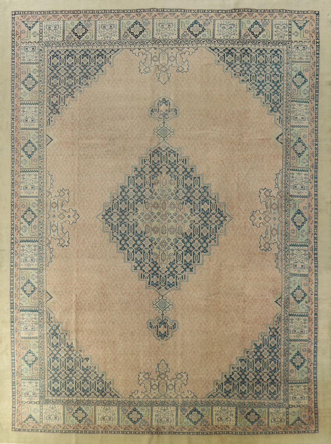 Antique Vegetable Dye Tabriz Persian Large Rug 11x13