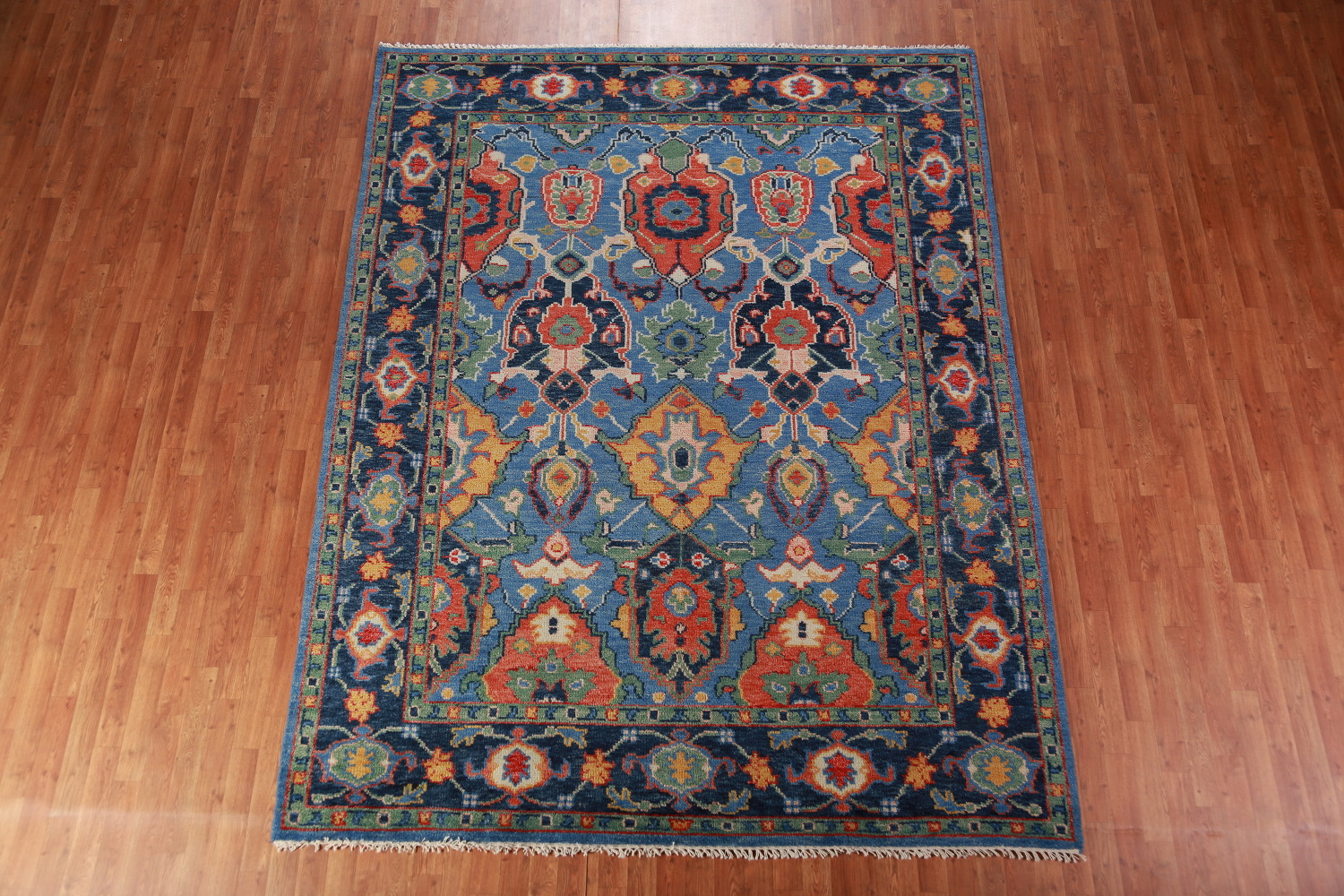 Handmade Blues Oushak Indian Area Rug 8x10