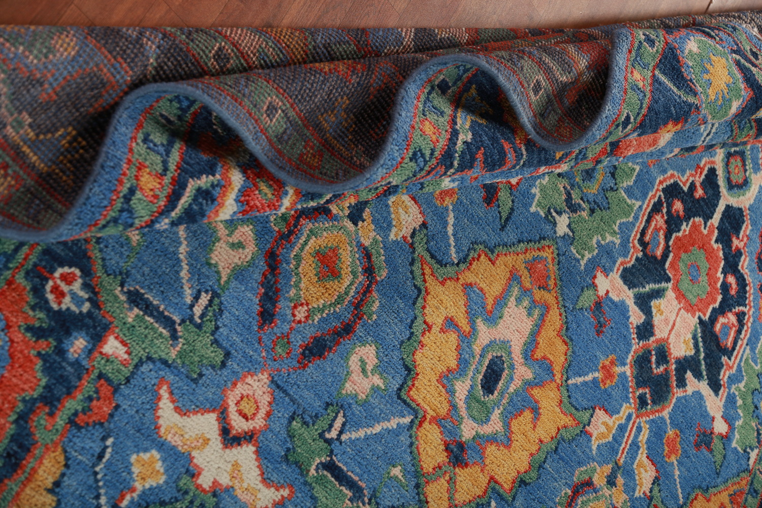 Handmade Blues Oushak Indian Area Rug 8x10