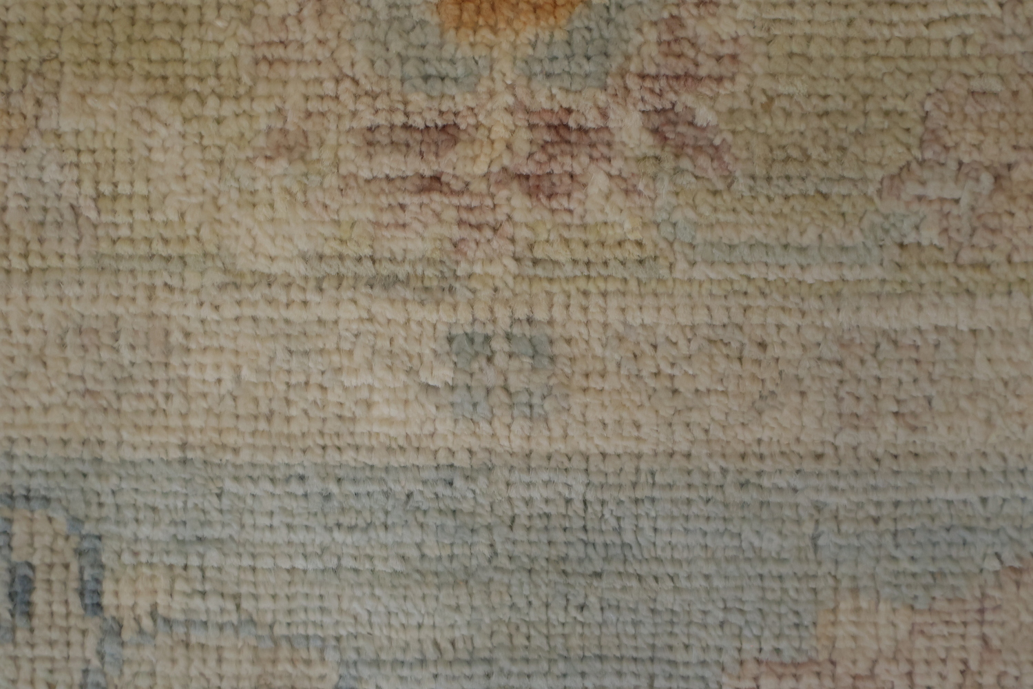 16' Muted Earth-Tone Blue & Ivory Oushak Runner - Handmade Turkish Wool Rug 5x16 ft
