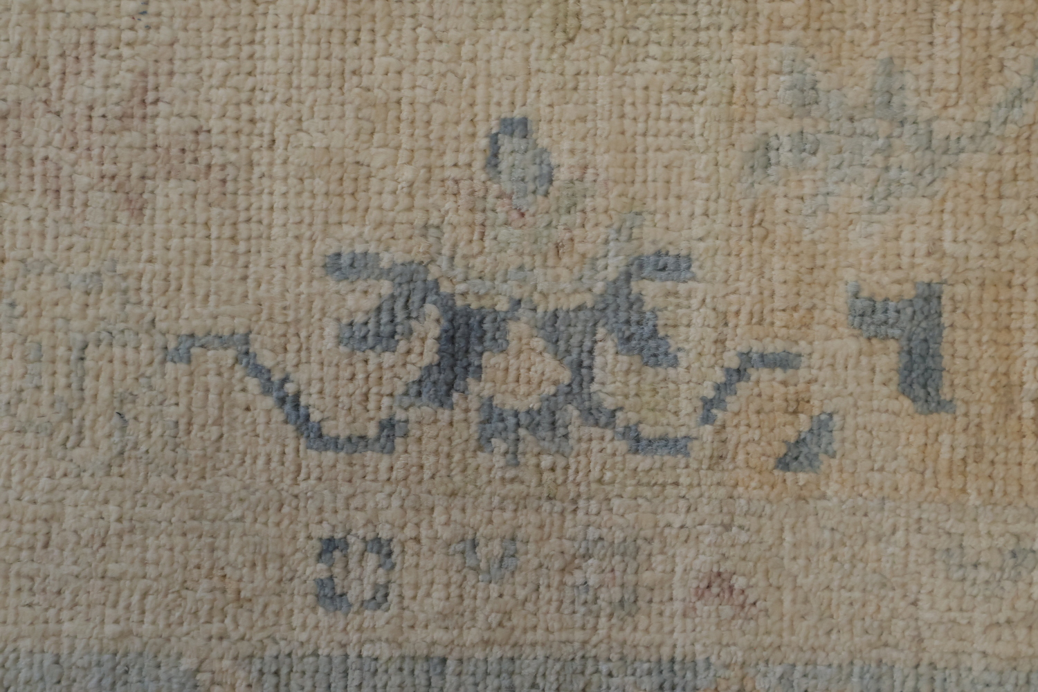 16' Muted Earth-Tone Blue & Ivory Oushak Runner - Handmade Turkish Wool Rug 5x16 ft
