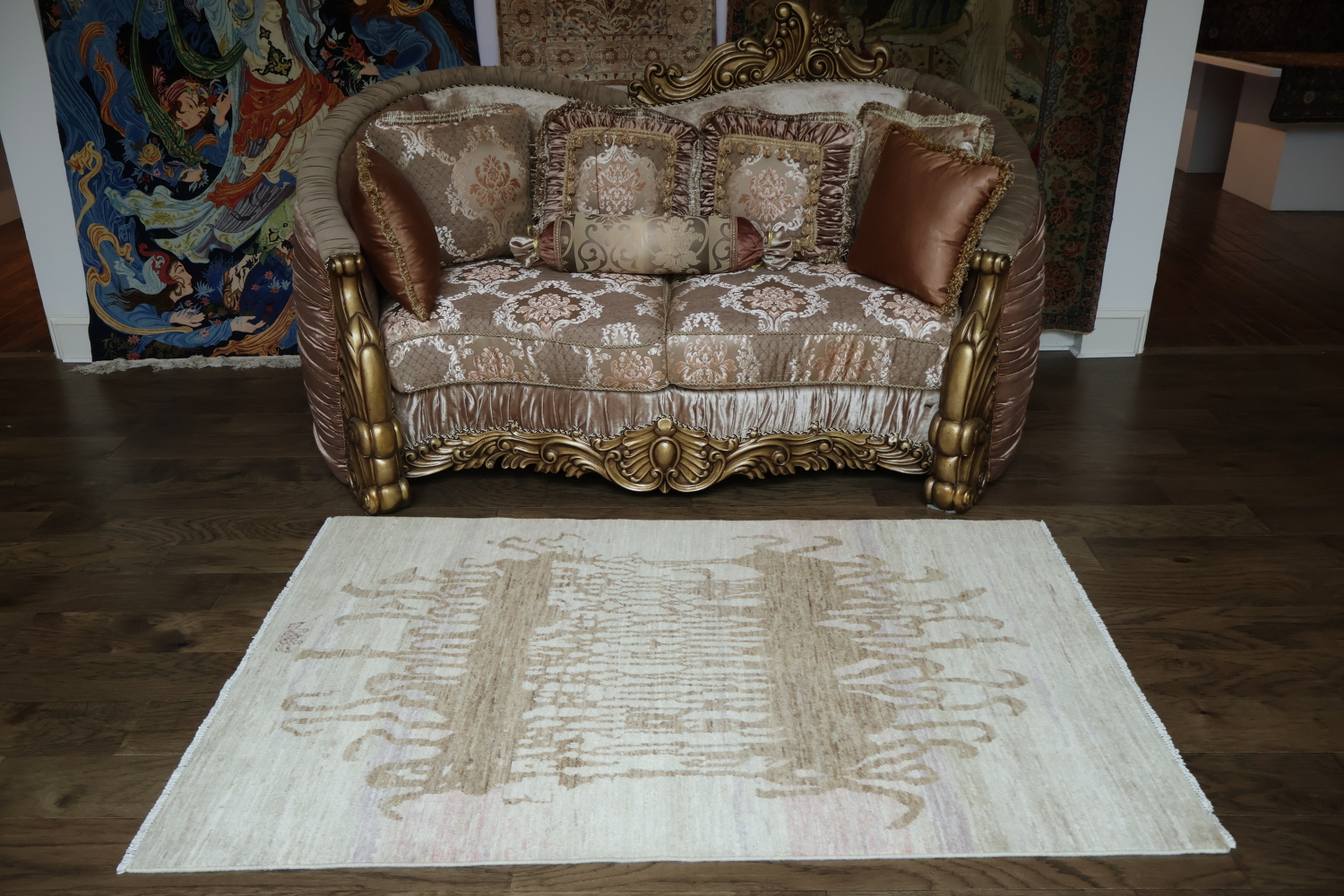 Vegetable Dye Wool Oushak Turkish Rug 4x6