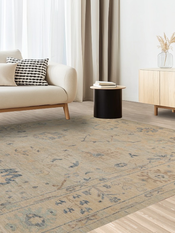 Vegetable Dye Wool Oushak Turkish Area Rug 8x10