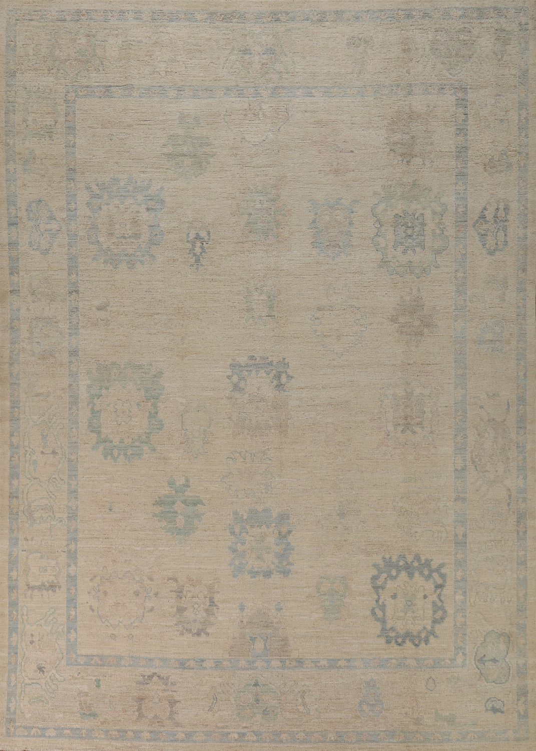 Vegetable Dye Wool Oushak Turkish Area Rug 8x10