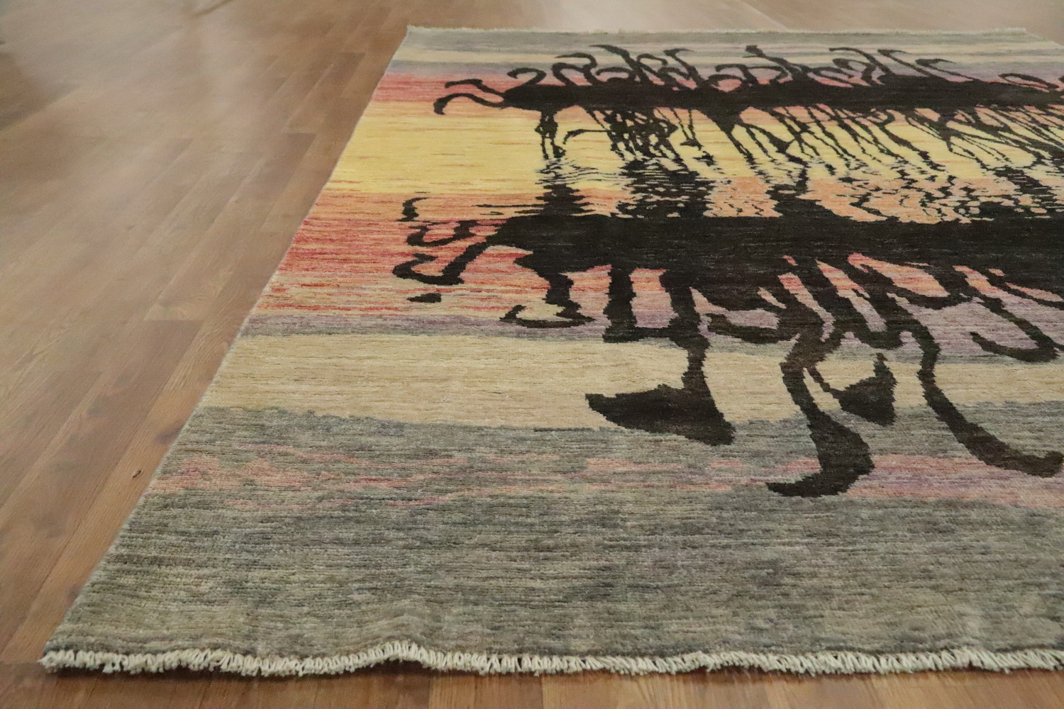 Vegetable Dye Animals Art Deco Turkish Area Rug 7x10
