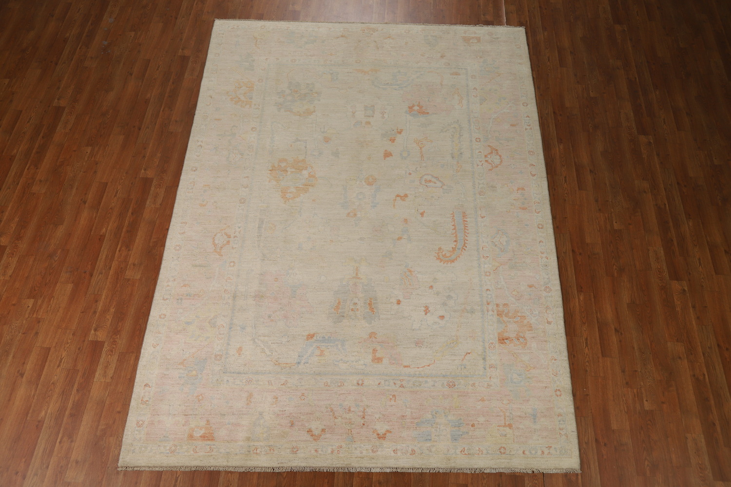 Vegetable Dye Oushak Turkish Area Rug 7x10